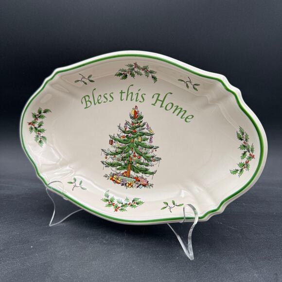 Spode Christmas “Bless This Home Tray” - New in Box - Picture 4 of 8